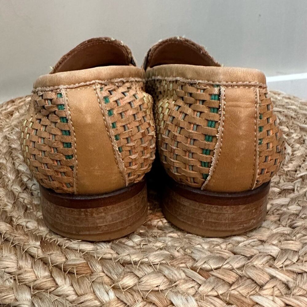 Amberone Woven Leather Loafers – Tan Multicolor Basketweave – Size 36 1/2 US 6 - Picture 4 of 10